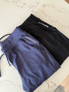 Womens Alphalete Navy & Black Joggers